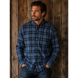 RedHead Men's Blue Plaid Button-Down Flannel Shirt Size M Outdoor Casual